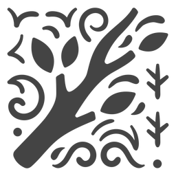 Gray branch ornamental design flat  PNG Design