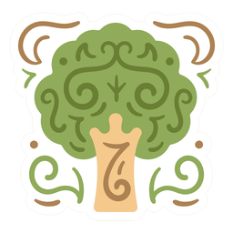 Leafy tree sticker design flat Transparent PNG