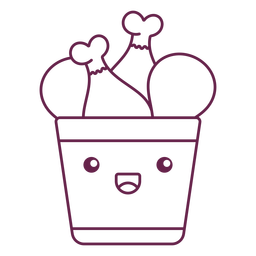 Comida-Comidas-Kawaii-Stroke - 1 Diseño PNG