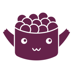 Kawaii sushi roll cut out PNG Design