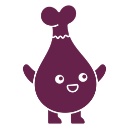 Kawaii chicken cut out PNG Design