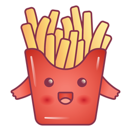 Happy french fries kawaii Transparent PNG