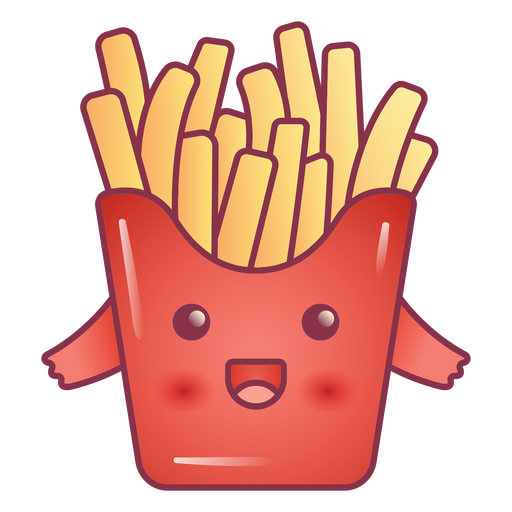 Happy french fries kawaii PNG Design