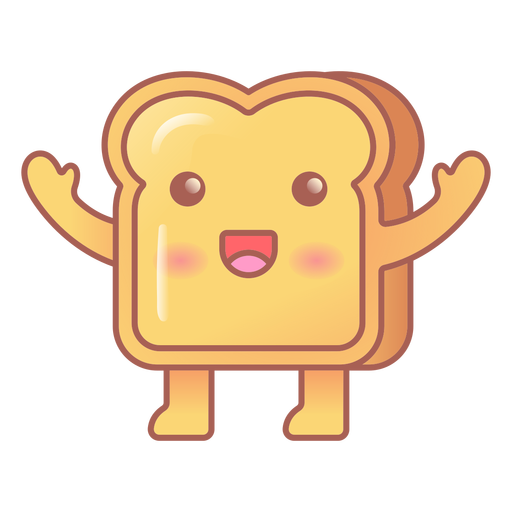 Happy toast kawaii PNG Design