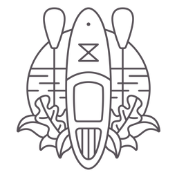 Paddleboarding-Mono-Line-Stroke - 0 Diseño PNG