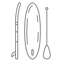 Paddleboarding-Mono-Line-Stroke - 3 Desenho PNG