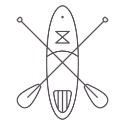 Paddleboard with two crossed paddles stroke Transparent PNG