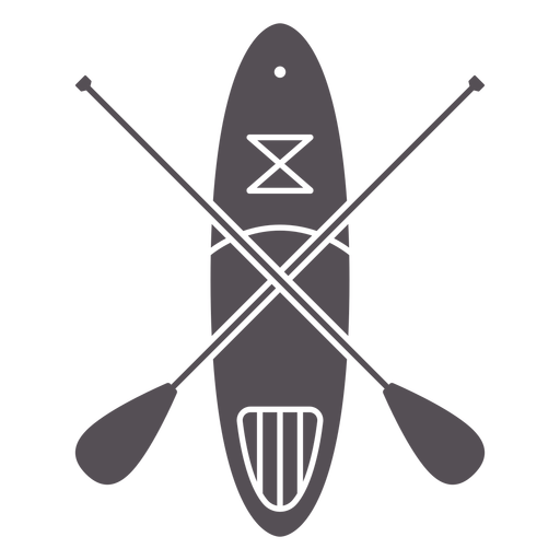 Paddleboard with two crossed paddles cut out PNG Design