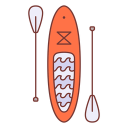 Paddleboard with two paddles color stroke