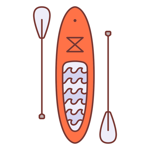 Paddleboard with two paddles color stroke PNG Design