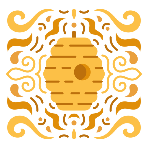 Ornamental honeycomb flat PNG Design