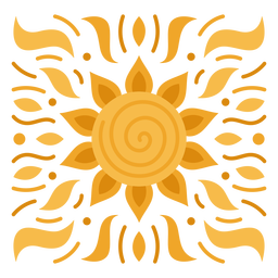 Ornamental sun flat PNG Design