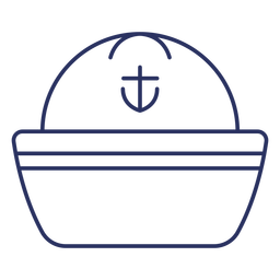 Ship's captain hat stroke PNG Design