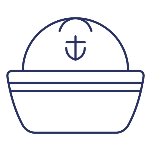 Ship's captain hat stroke PNG Design