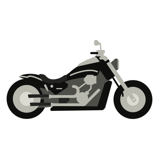 Schwarzes halbflaches Chopperbike PNG-Design