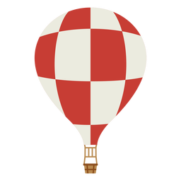 Hot air red and white balloon flat