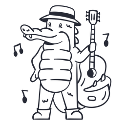 Gitarre-Tiere-Schlag - 1 PNG-Design