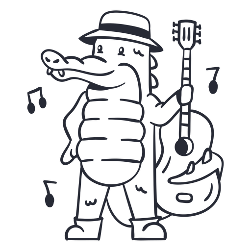 Guitar-Animals-Stroke - 1 Desenho PNG