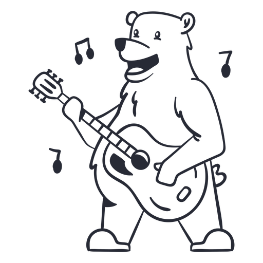 Guitar-Animals-Stroke - 2 Desenho PNG