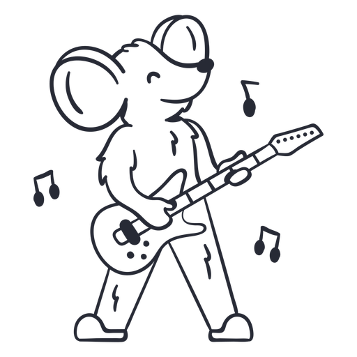 Gitarre-Tiere-Schlag - 3 PNG-Design