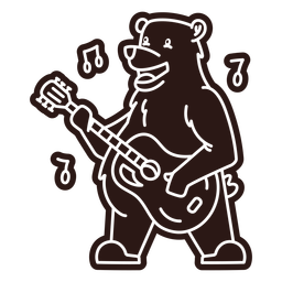 Guitarra-Animales-Vinilo - 3 Diseño PNG