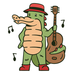 Gitarre-Tiere-Vinyl-Farbe - 1 PNG-Design
