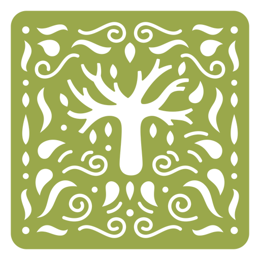 Bare tree ornamental design cut out