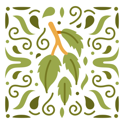 Ornamental leaves flat  PNG Design