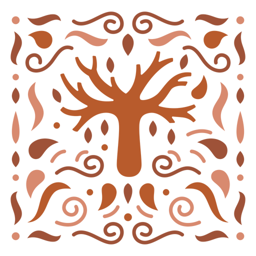 Bare tree ornamental design flat PNG Design