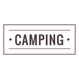 Camping label stroke PNG Design