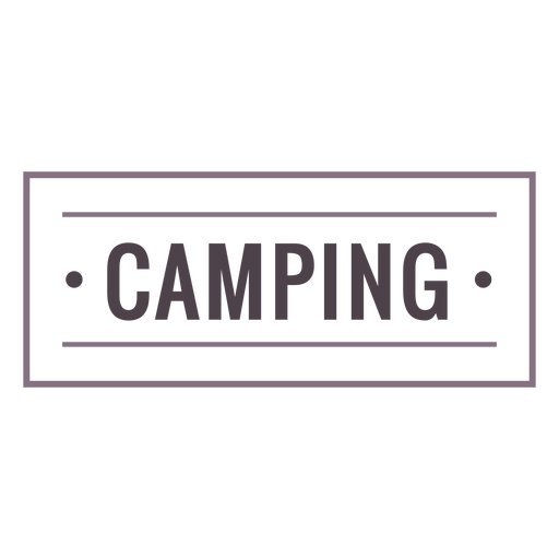 Camping label stroke PNG Design