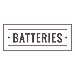 Batteries label stroke PNG Design