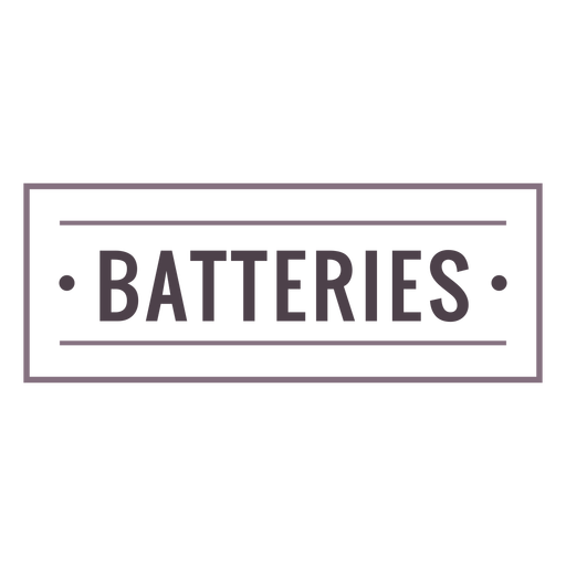 Batteries label stroke PNG Design