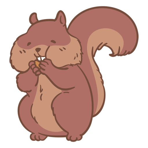 Squirrel eating illustration