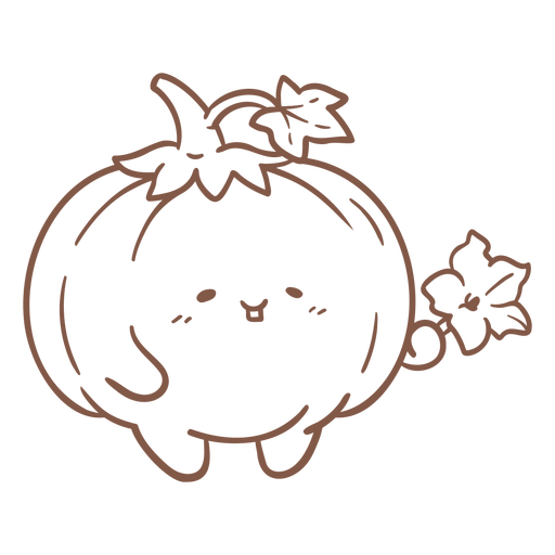 Cute pumpkin stroke PNG Design