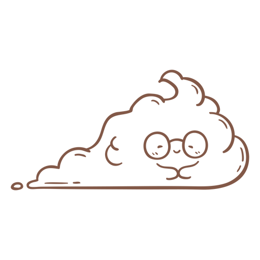 Cute cloud stroke PNG Design