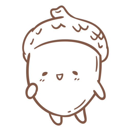 Cute acorn stroke PNG Design