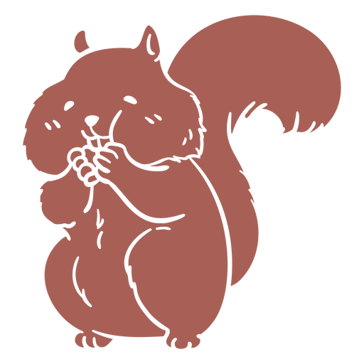 Squirrel eating cut out PNG Design