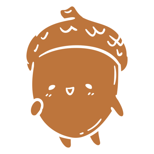 Acorn character cut out PNG Design
