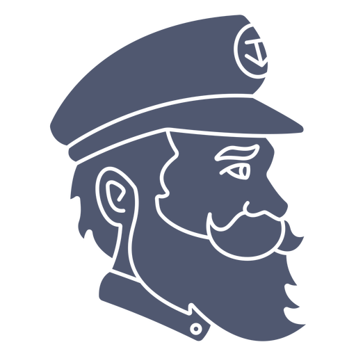 Ship's captain profile cut out PNG Design