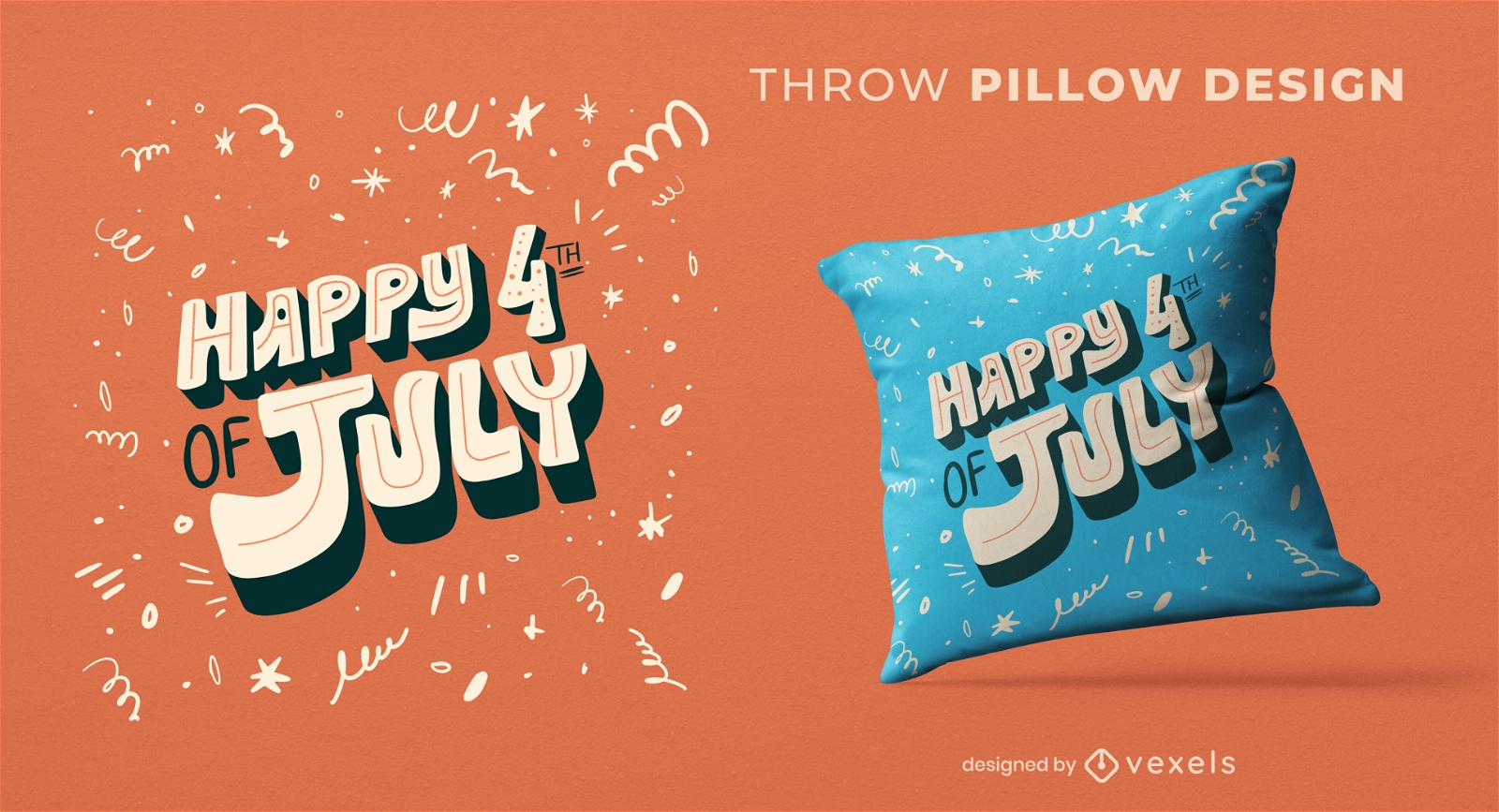 4th of july throw pillow design