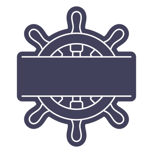 Ship rudder rectangular label cut out PNG Design