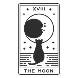 Tarot card the moon stroke PNG Design