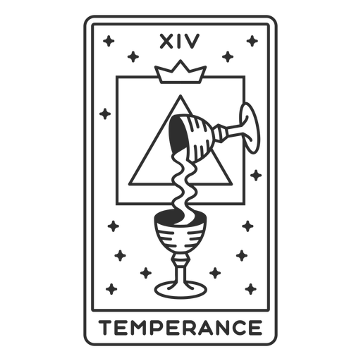 Tarot card temperance stroke PNG Design