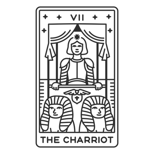 Tarot card the charriot stroke PNG Design