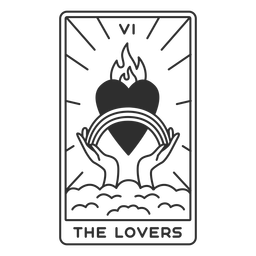 Tarot card the lovers filled stroke PNG Design