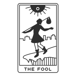 Tarot card the fool filled stroke PNG Design