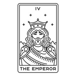 Tarot card the emperor stroke Transparent PNG
