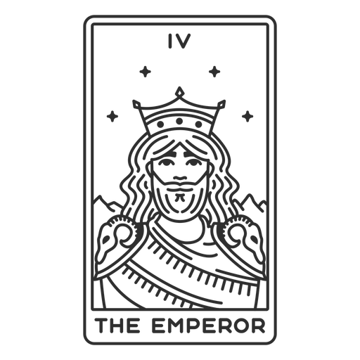 Tarot card the emperor stroke PNG Design
