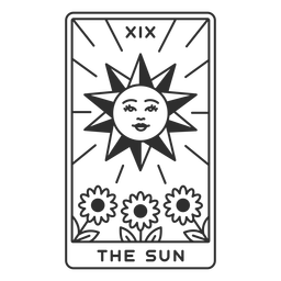 Tarot card the sun filled stroke Transparent PNG